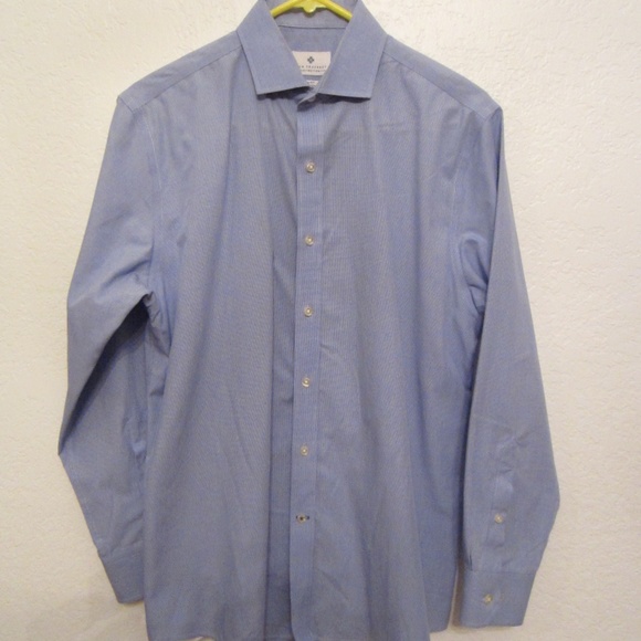 Ryan Seacrest Distinction Men’s Sleeve 32/33 Neck 16 Button Down Blue Dress - Picture 1 of 6